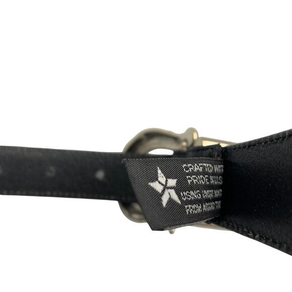 Brighton Womens Scroll Buckle Belt Size XL Black Leather Reptile 24503 Silver - Picture 7 of 11